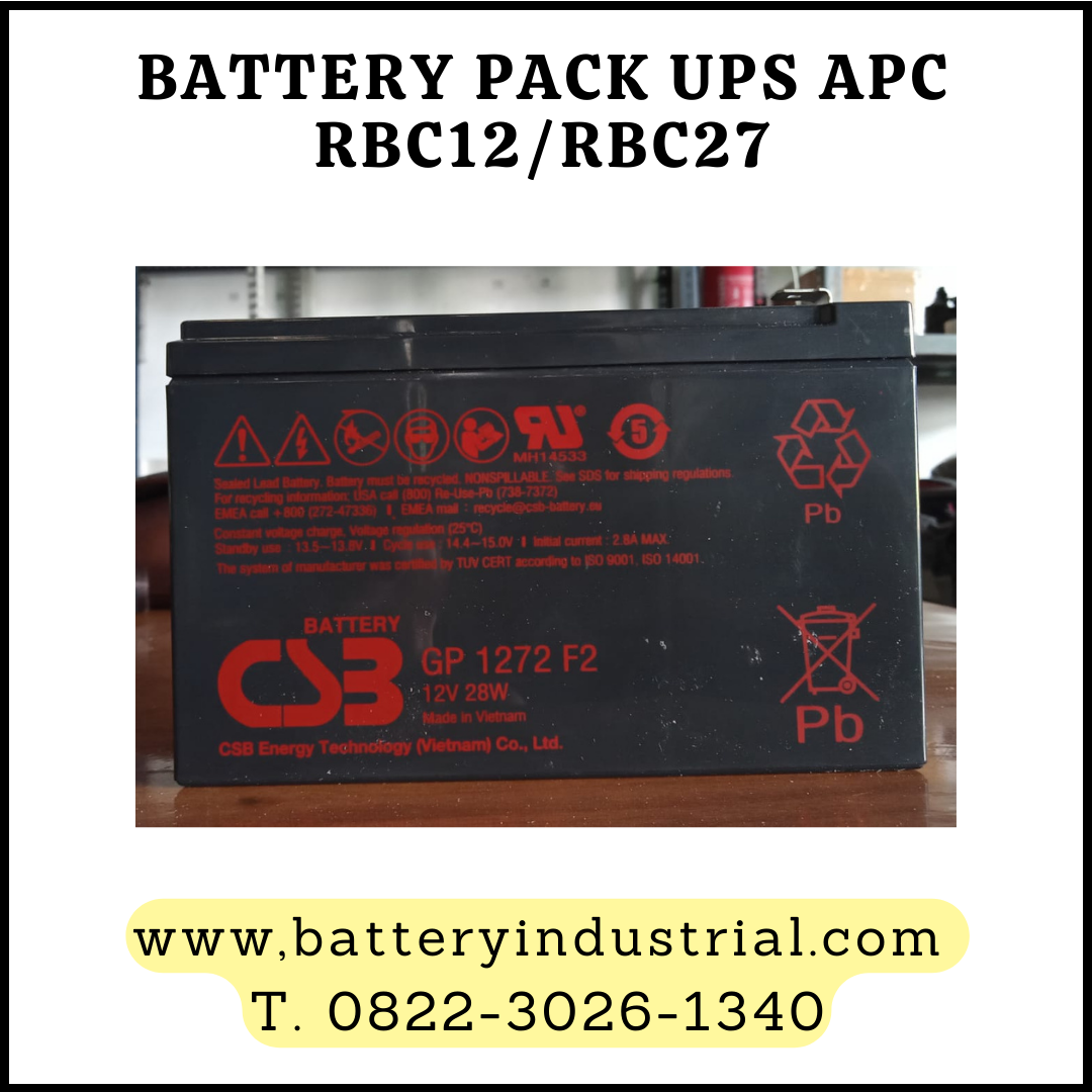 BATERAI PACK UPS APC RBC12 / RBC27 | 8X CSB GP 1272