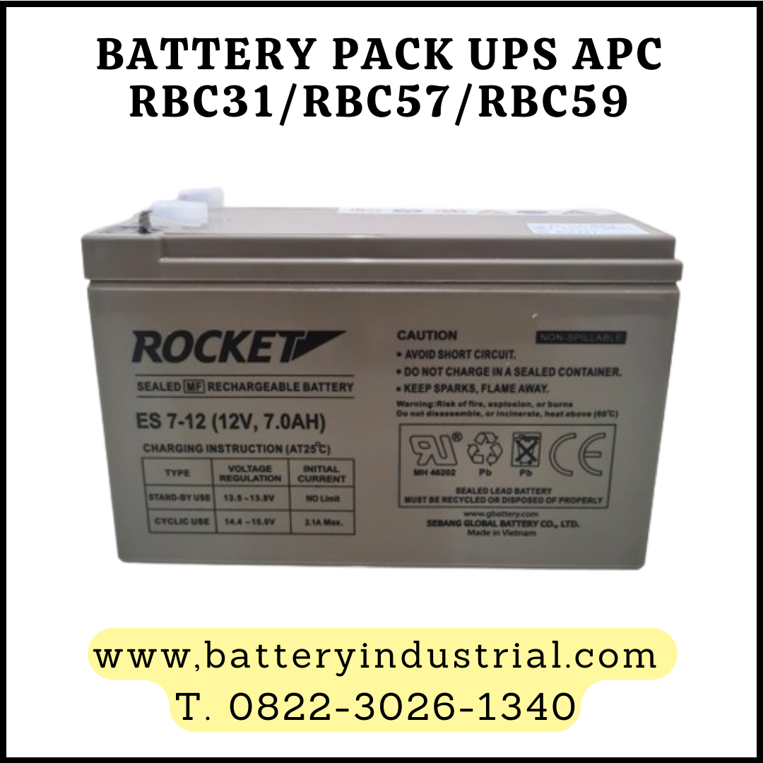 BATERAI PACK UPS APC RBC31 / RBC57 / RBC59 | 4X ROCKET ES7-12
